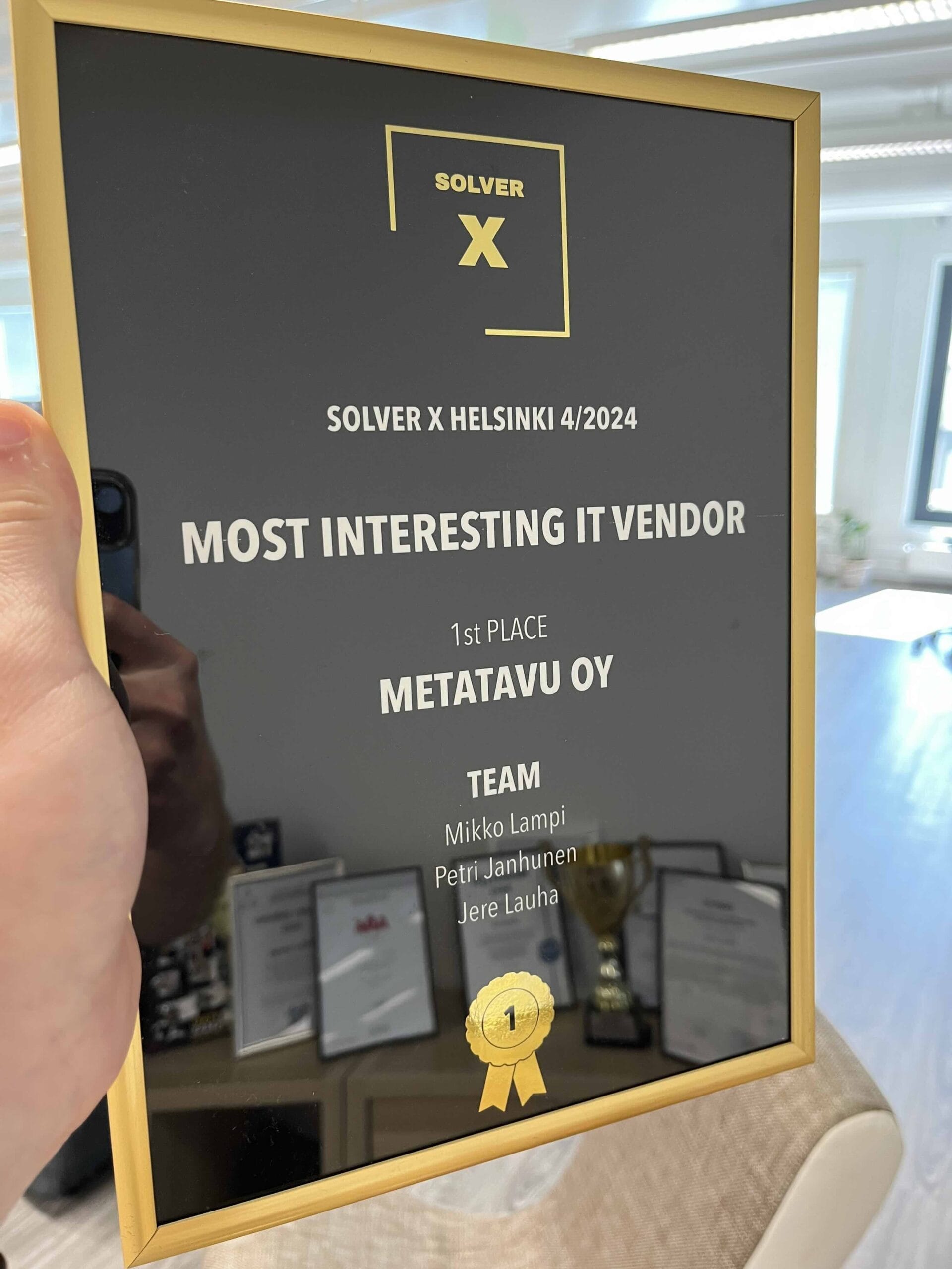 Solver X recognized Metatavu as a more interesting player in the IT sector